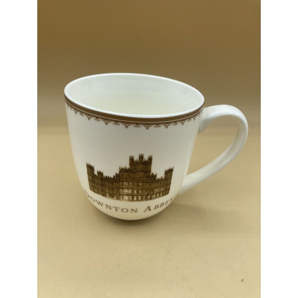 2013 Downton Abbey Coffee Mug World Market Highclere Castle Gold 4” - Picture 2 of 8